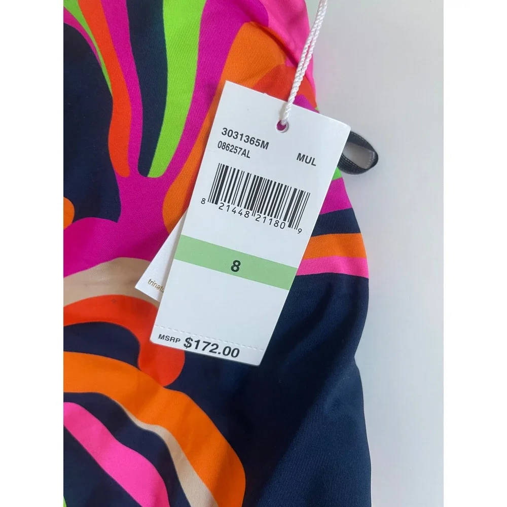 Trina Turk Poolside Hi Neck One Piece Swimsuit Women's Size 8